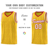 Custom Gold Custom Gray Pinstripe Retro Sets Uniform Basketball Jersey
