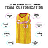 Custom Gold Custom Gray Pinstripe Retro Sets Uniform Basketball Jersey