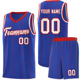 Custom Royal Blue Custom Gray Pinstripe Retro Sets Uniform Basketball Jersey