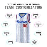 Custom White Custom Gray Pinstripe Retro Sets Uniform Basketball Jersey