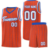 Custom Orange Custom Gray Pinstripe Retro Sets Uniform Basketball Jersey