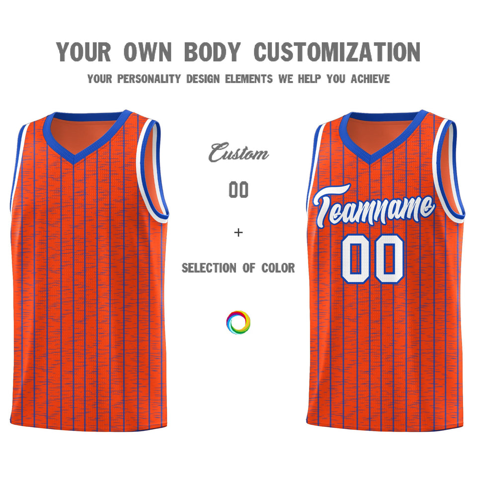Custom Orange Custom Gray Pinstripe Retro Sets Uniform Basketball Jersey