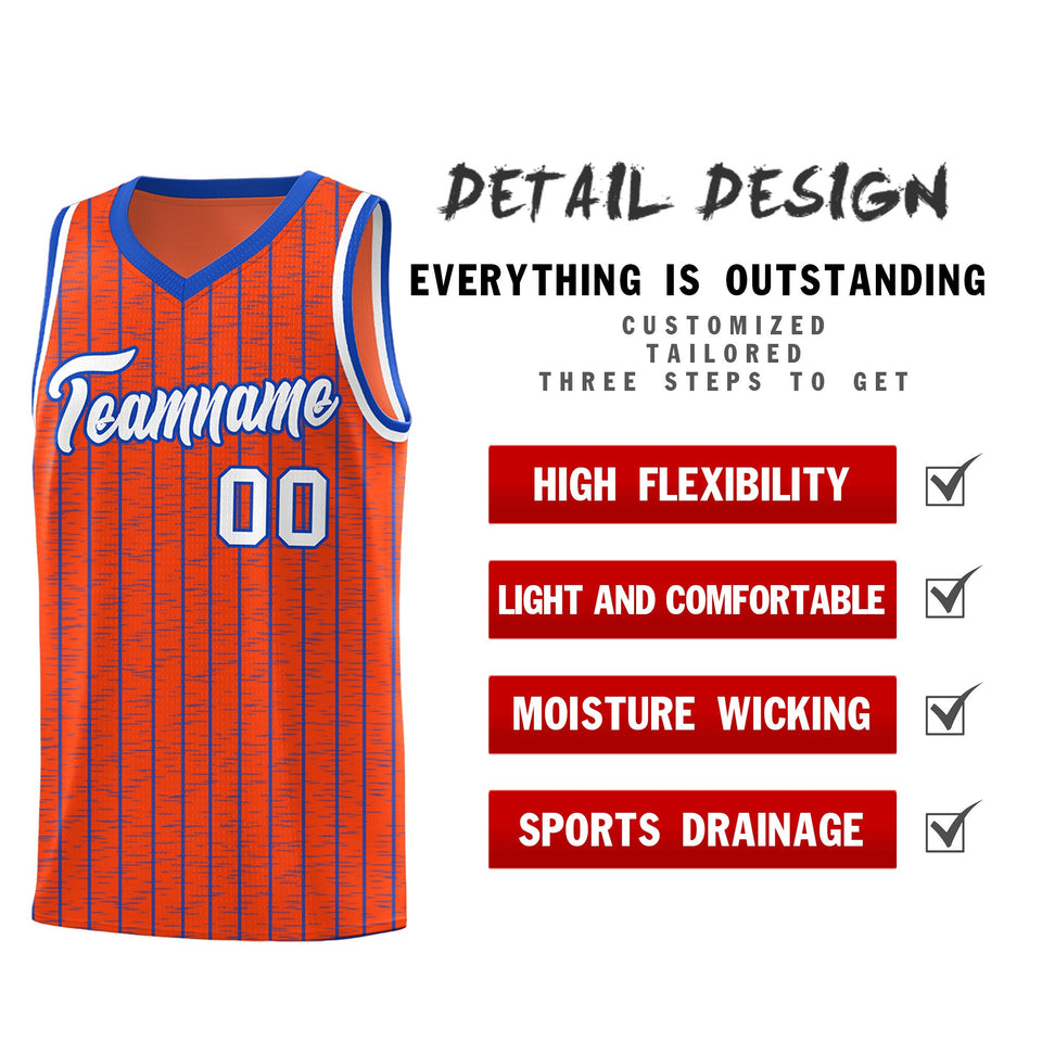 Custom Orange Custom Gray Pinstripe Retro Sets Uniform Basketball Jersey