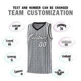 Custom Gray Custom Gray Pinstripe Retro Sets Uniform Basketball Jersey