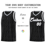 Custom Black Custom Gray Pinstripe Retro Sets Uniform Basketball Jersey