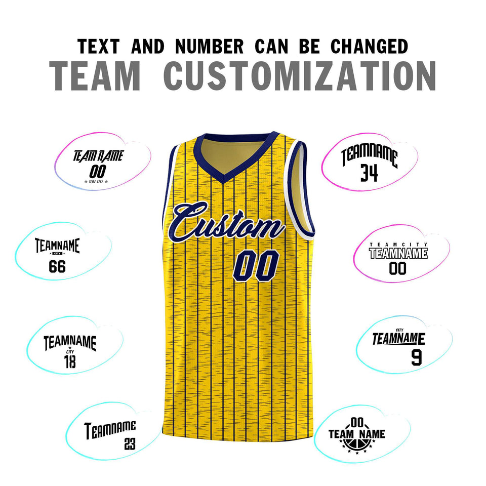 Custom Gold Custom Gray Pinstripe Retro Sets Uniform Basketball Jersey