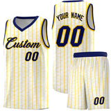 Custom White Custom Gray Pinstripe Retro Sets Uniform Basketball Jersey