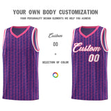 Custom Purple Custom Gray Pinstripe Retro Sets Uniform Basketball Jersey