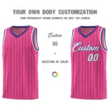 Custom Pink Custom Gray Pinstripe Retro Sets Uniform Basketball Jersey