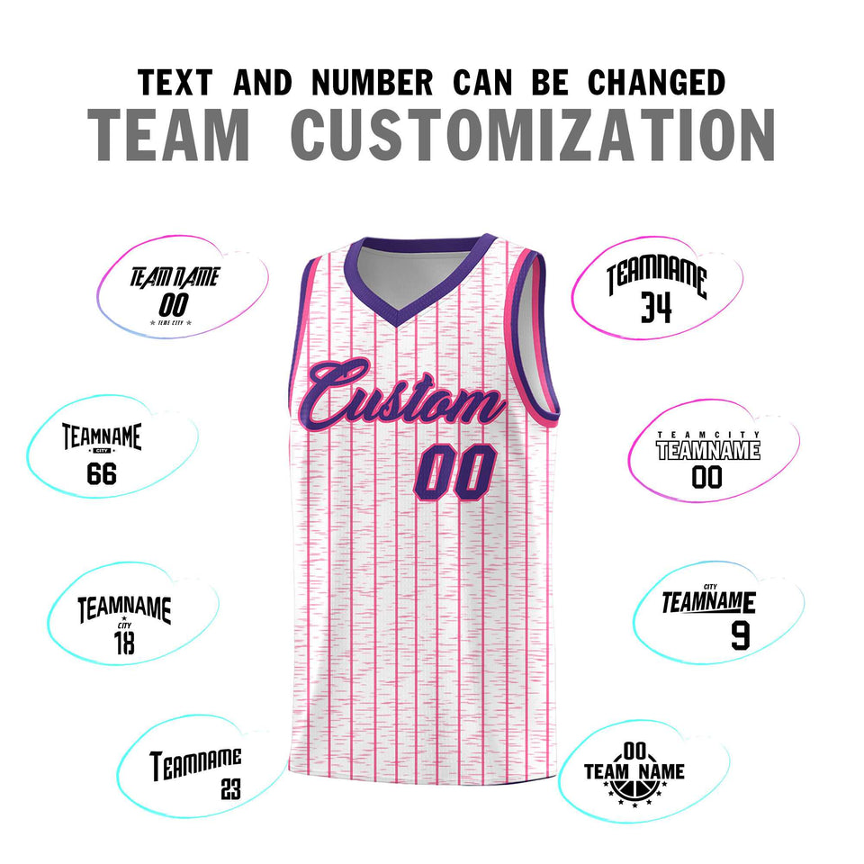 Custom White Custom Gray Pinstripe Retro Sets Uniform Basketball Jersey