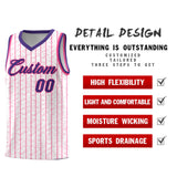 Custom White Custom Gray Pinstripe Retro Sets Uniform Basketball Jersey