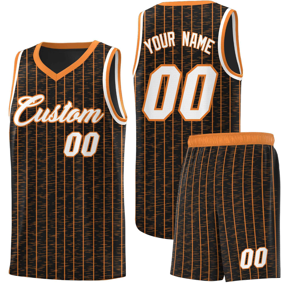 Custom Black Custom Gray Pinstripe Retro Sets Uniform Basketball Jersey
