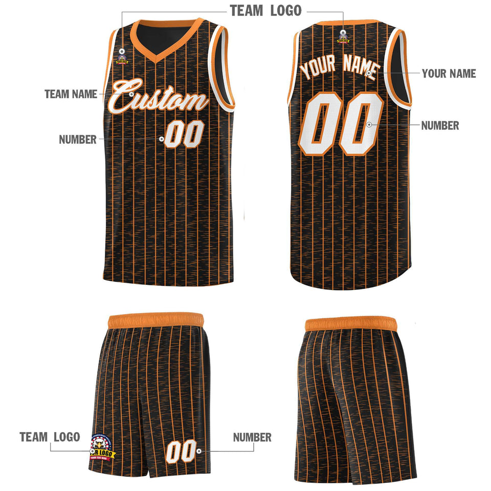 Custom Black Custom Gray Pinstripe Retro Sets Uniform Basketball Jersey