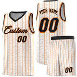 Custom White Custom Gray Pinstripe Retro Sets Uniform Basketball Jersey