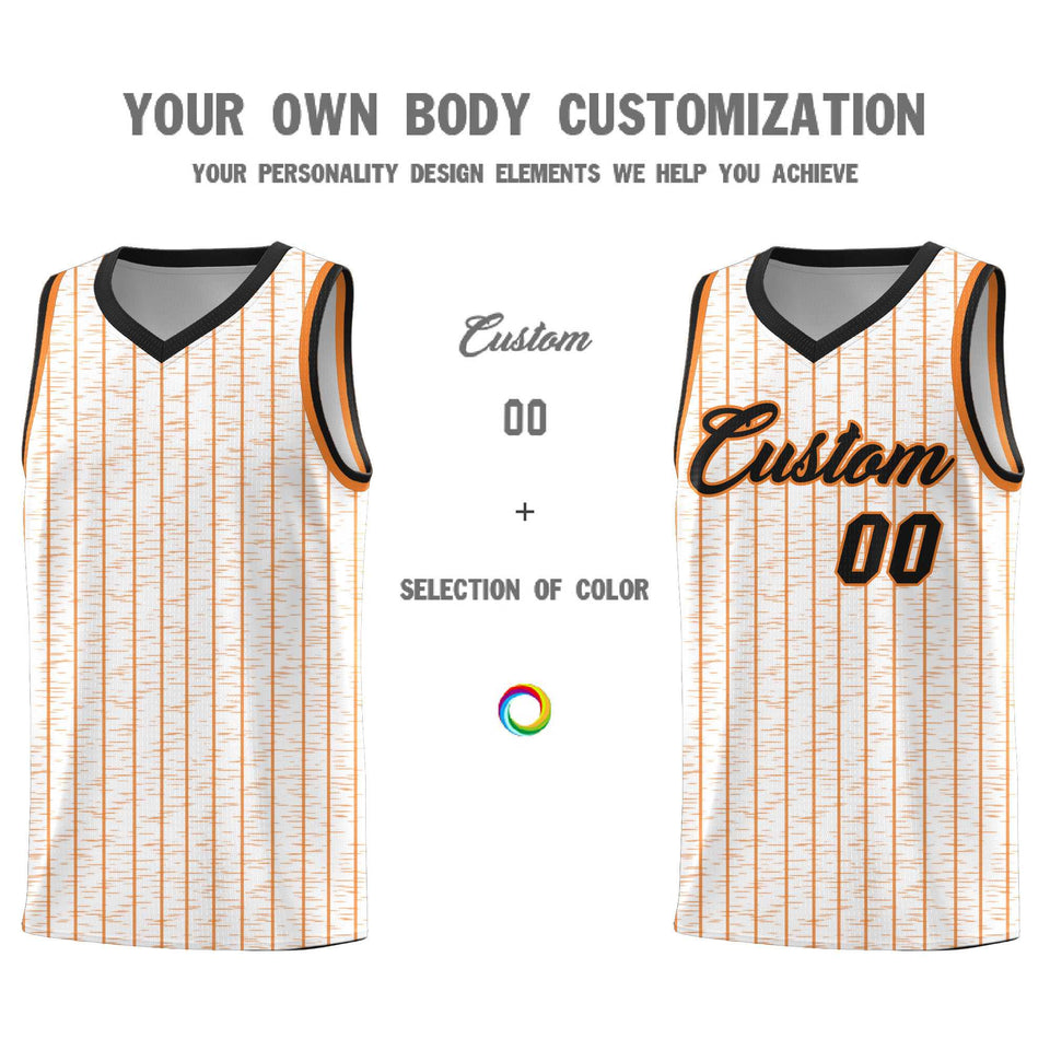 Custom White Custom Gray Pinstripe Retro Sets Uniform Basketball Jersey