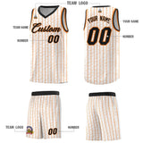 Custom White Custom Gray Pinstripe Retro Sets Uniform Basketball Jersey