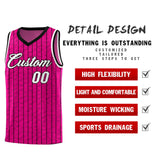 Custom Pink Custom Gray Pinstripe Retro Sets Uniform Basketball Jersey