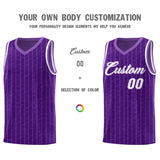 Custom Purple Custom Gray Pinstripe Retro Sets Uniform Basketball Jersey