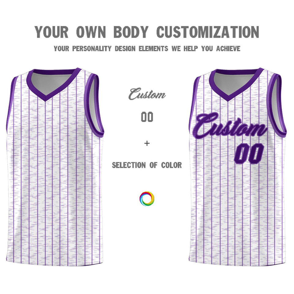 Custom White Custom Gray Pinstripe Retro Sets Uniform Basketball Jersey