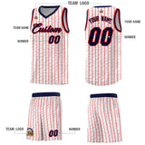 Custom White Custom Gray Pinstripe Retro Sets Uniform Basketball Jersey
