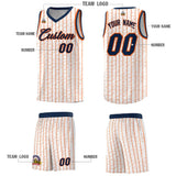 Custom White Custom Gray Pinstripe Retro Sets Uniform Basketball Jersey