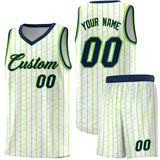 Custom White Custom Gray Pinstripe Retro Sets Uniform Basketball Jersey