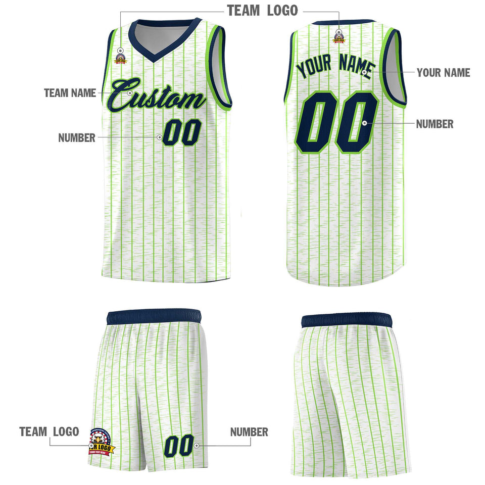 Custom White Custom Gray Pinstripe Retro Sets Uniform Basketball Jersey