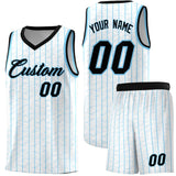 Custom White Custom Gray Pinstripe Retro Sets Uniform Basketball Jersey