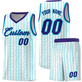 Custom White Custom Gray Pinstripe Retro Sets Uniform Basketball Jersey