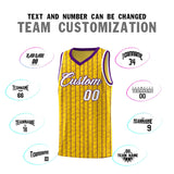Custom Gold Custom Gray Pinstripe Retro Sets Uniform Basketball Jersey