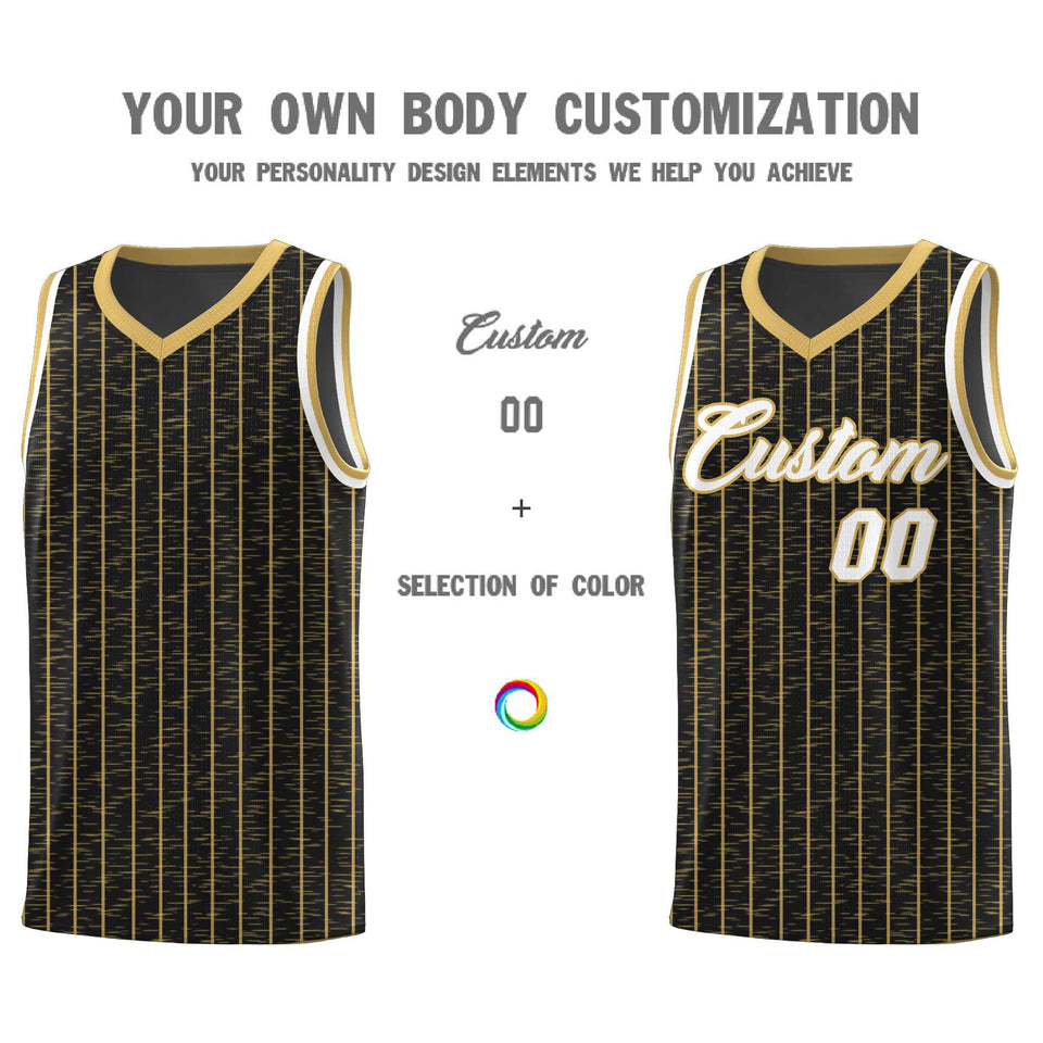 Custom Black Custom Gray Pinstripe Retro Sets Uniform Basketball Jersey