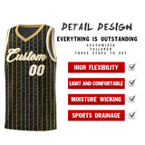 Custom Black Custom Gray Pinstripe Retro Sets Uniform Basketball Jersey