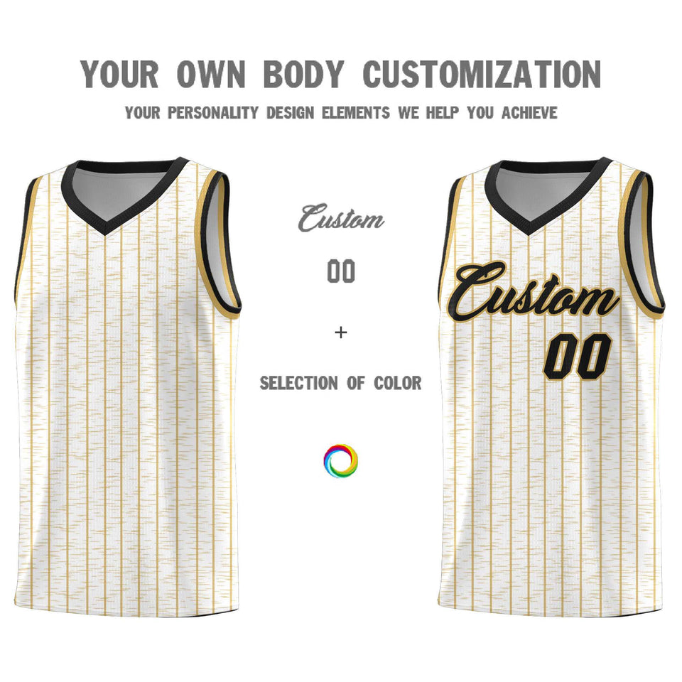 Custom White Custom Gray Pinstripe Retro Sets Uniform Basketball Jersey