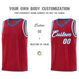 Custom Red Custom Gray Pinstripe Retro Sets Uniform Basketball Jersey
