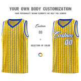 Custom Gold Custom Gray Pinstripe Retro Sets Uniform Basketball Jersey