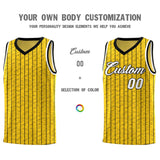 Custom Gold Custom Gray Pinstripe Retro Sets Uniform Basketball Jersey