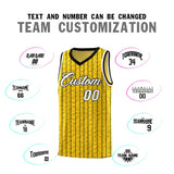 Custom Gold Custom Gray Pinstripe Retro Sets Uniform Basketball Jersey