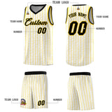 Custom White Custom Gray Pinstripe Retro Sets Uniform Basketball Jersey