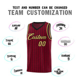 Custom Crimson Custom Gray Pinstripe Retro Sets Uniform Basketball Jersey