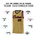 Custom Old Gold Custom Gray Pinstripe Retro Sets Uniform Basketball Jersey