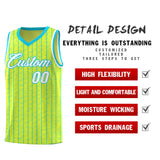 Custom Fluorescent Green Custom Gray Pinstripe Retro Sets Uniform Basketball Jersey