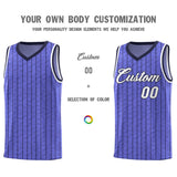 Custom Munsell Blue Custom Gray Pinstripe Retro Sets Uniform Basketball Jersey