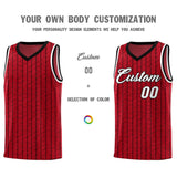 Custom Red Custom Gray Pinstripe Retro Sets Uniform Basketball Jersey