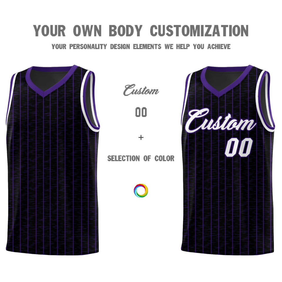 Custom Black Custom Gray Pinstripe Retro Sets Uniform Basketball Jersey