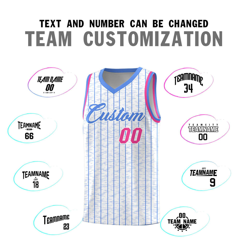 Custom White Custom Gray Pinstripe Retro Sets Uniform Basketball Jersey