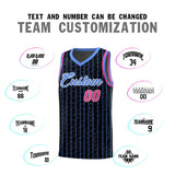 Custom Black Custom Gray Pinstripe Retro Sets Uniform Basketball Jersey