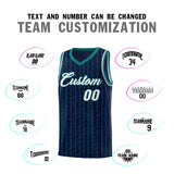 Custom Navy Custom Gray Pinstripe Retro Sets Uniform Basketball Jersey