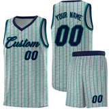 Custom Gray Custom Gray Pinstripe Retro Sets Uniform Basketball Jersey
