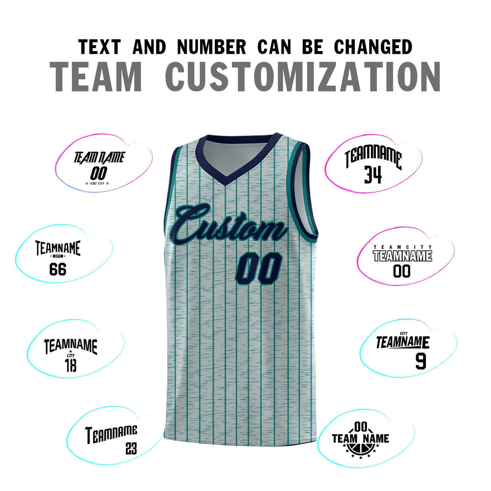 Custom Gray Custom Gray Pinstripe Retro Sets Uniform Basketball Jersey