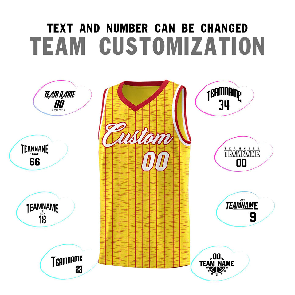 Custom Gold Custom Gray Pinstripe Retro Sets Uniform Basketball Jersey